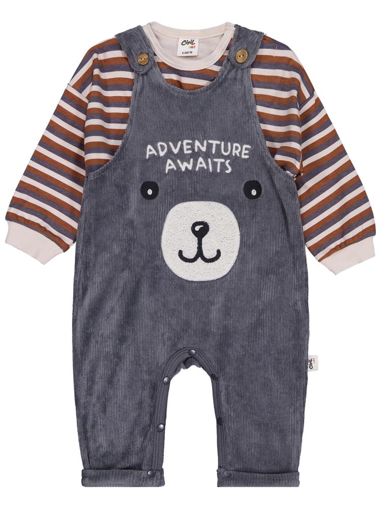 Civil Baby Adventure Awaıts Nakışlı Badili 6-18 Ay Slopet - Gri