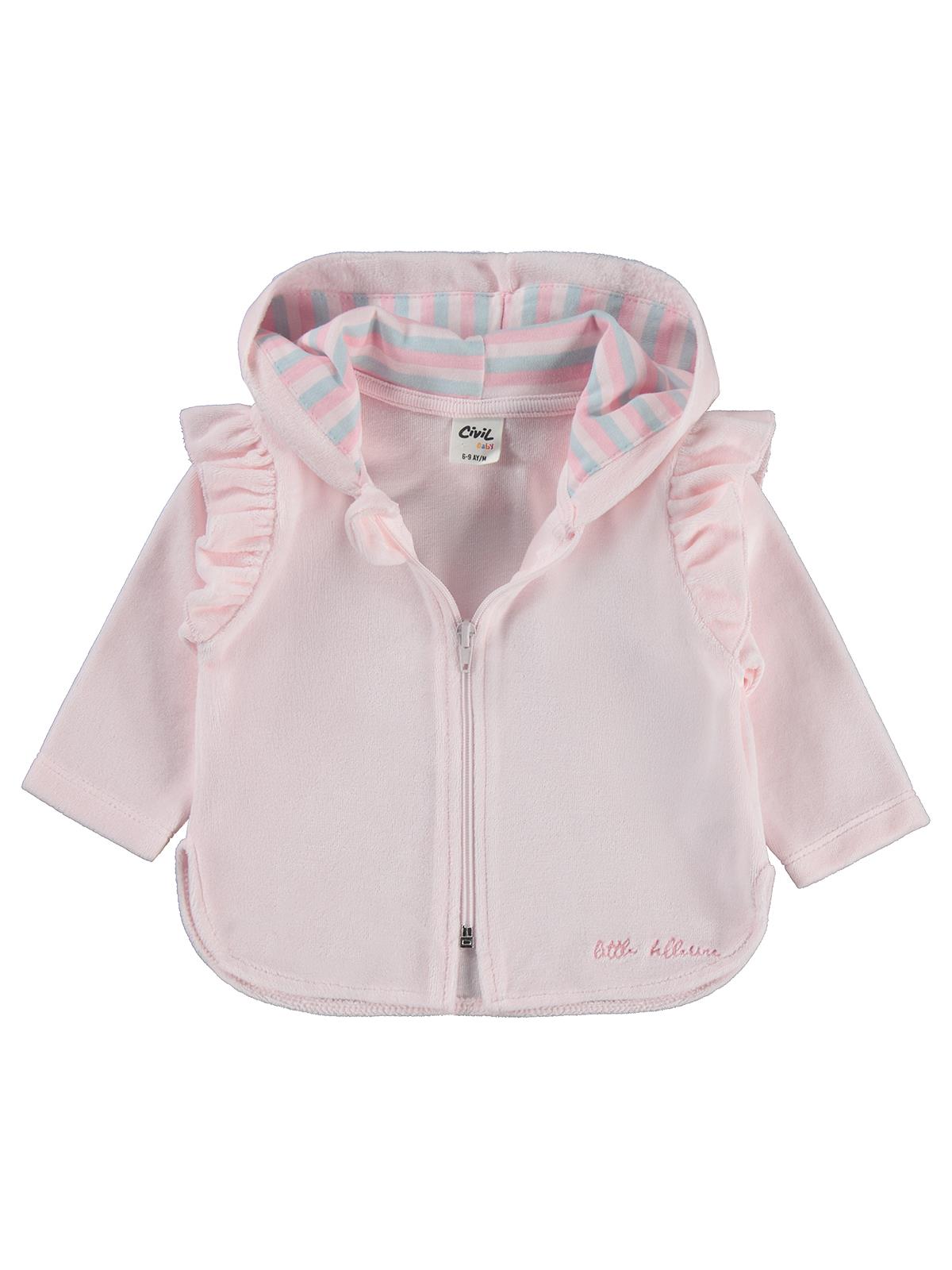 Civil Baby Kol Fırfırlı 6-18 Ay Hırka - Pembe