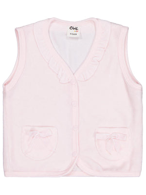 Civil Baby Cep Fiyonklu Yaka Fırfırlı 6-18 Ay Yelek - Pembe