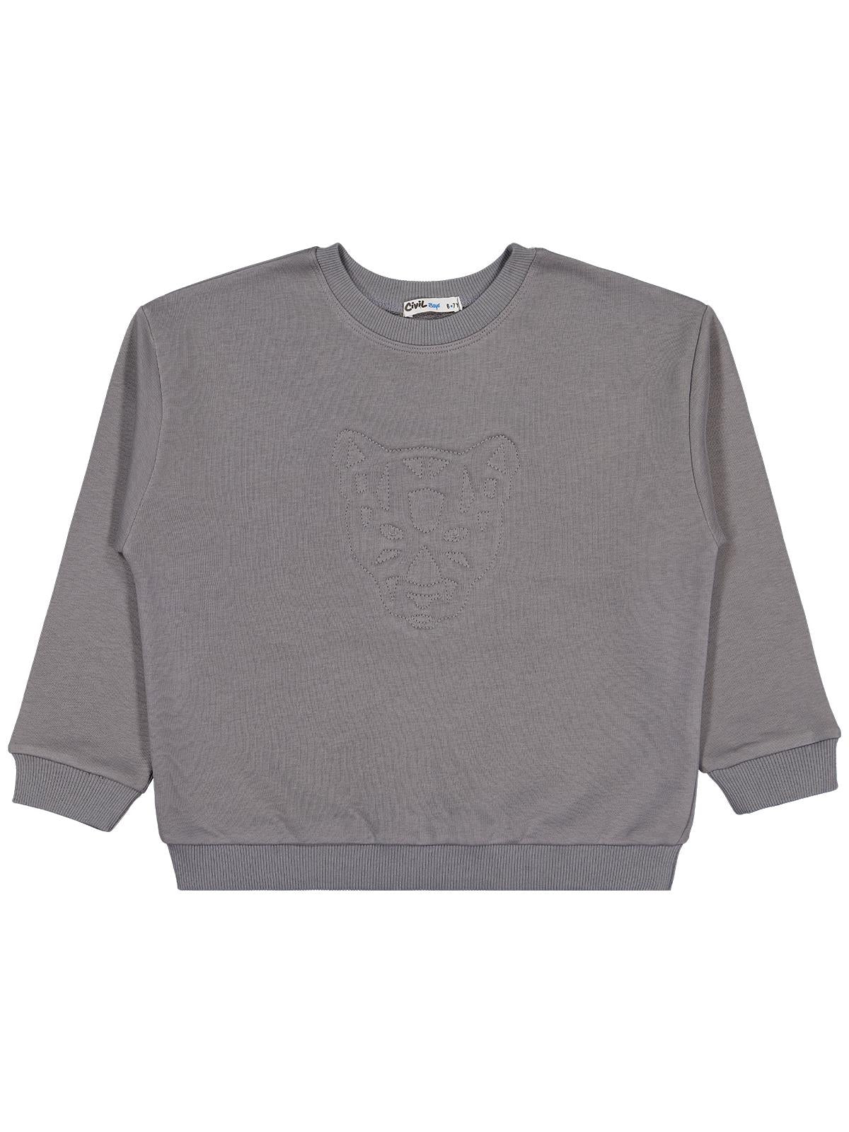 Civil Boys Aslan Nakışlı 6-9 Yaş Sweatshirt - Siyah