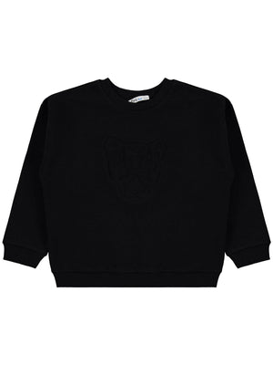 Civil Boys Aslan Nakışlı 6-9 Yaş Sweatshirt - Siyah