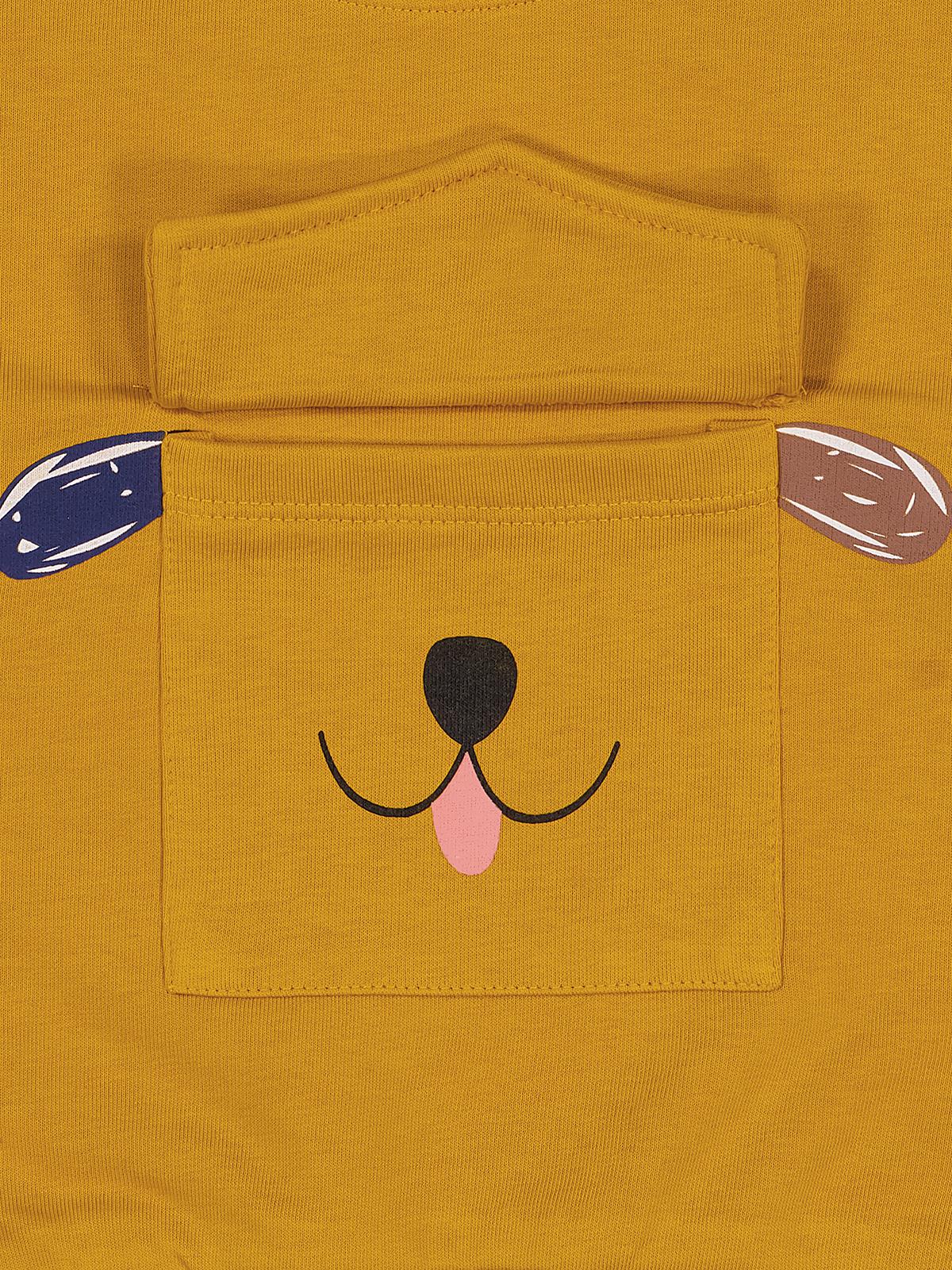 Civil Boys Cep Köpek Nakışlı  2-5 Yaş Sweatshirt - Hardal