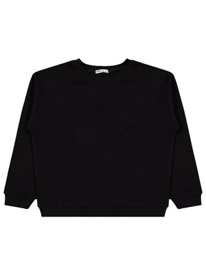 Civil Boys Ayı  Nakışlı 10-13 Yaş Sweatshirt - Siyah