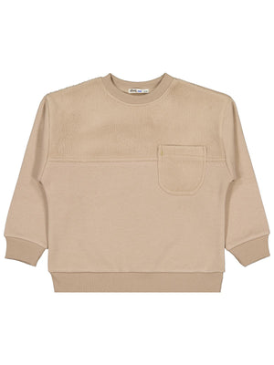 Civil Boys Peluş Garnili 2-5 Yaş Sweatshirt - Kahverengi