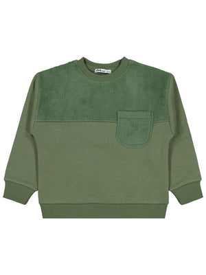 Civil Boys Peluş Garnili 2-5 Yaş Sweatshirt - Haki