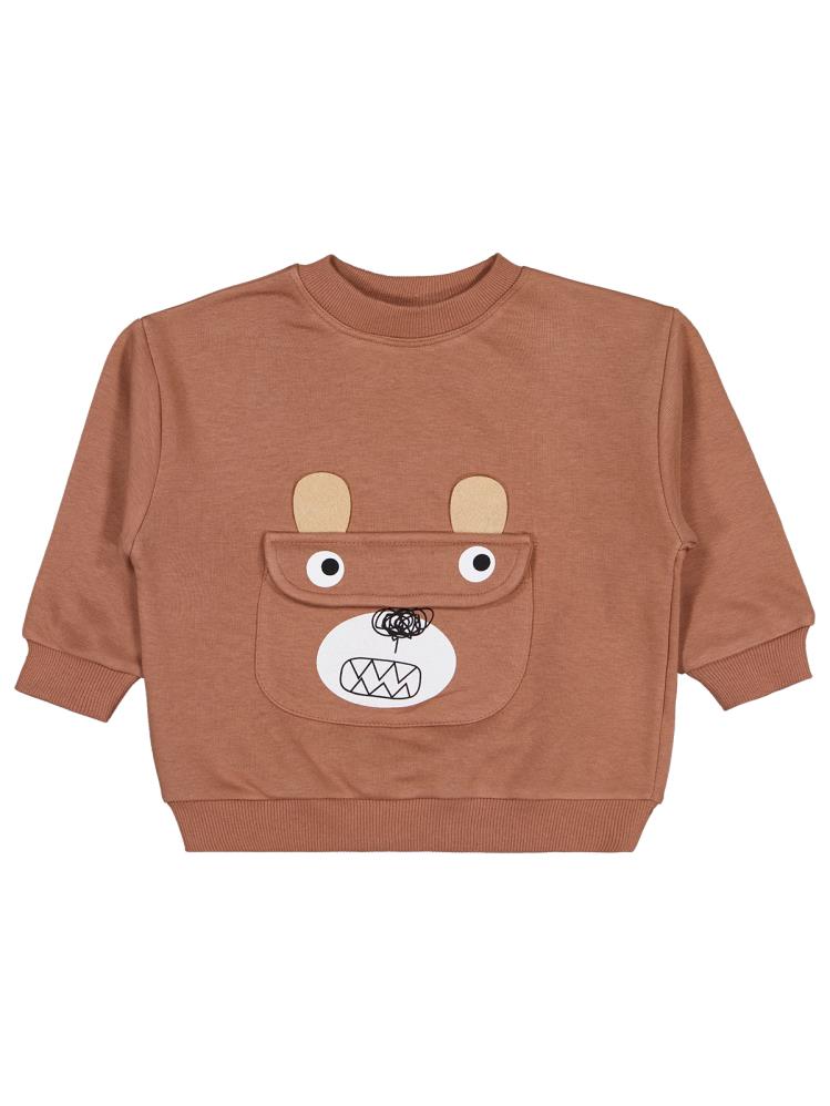 Civil Boys Cep Ayı Nakışlı 2-5 Yaş Eşofman Takımı - Kahve