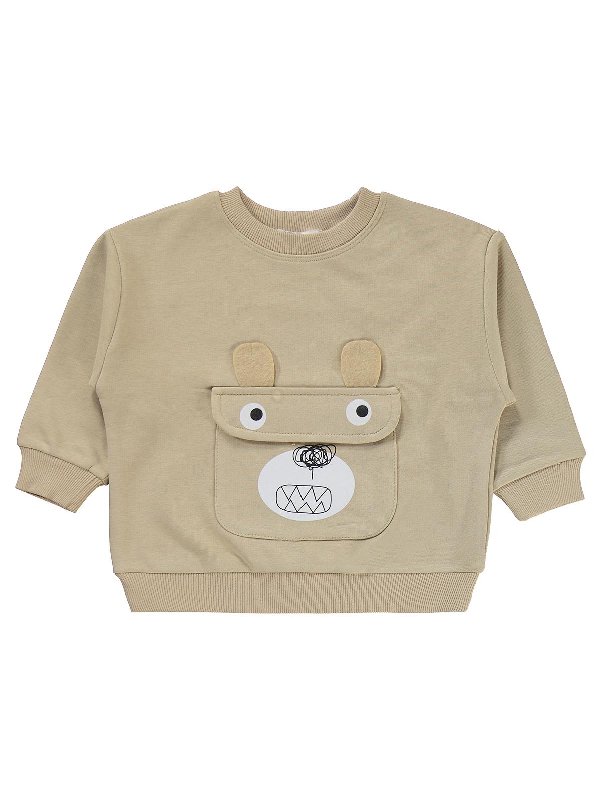 Civil Boys Cep Ayı Nakışlı 2-5 Yaş Eşofman Takımı - Bej