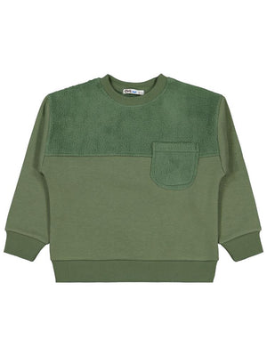 Civil Boys Peluş Garnili 6-9 Yaş Sweatshirt - Haki