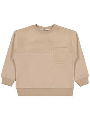 Civil Boys Peluş Garnili 6-9 Yaş Sweatshirt - Kahverengi