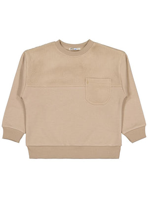 Civil Boys Peluş Garnili 6-9 Yaş Sweatshirt - Kahverengi