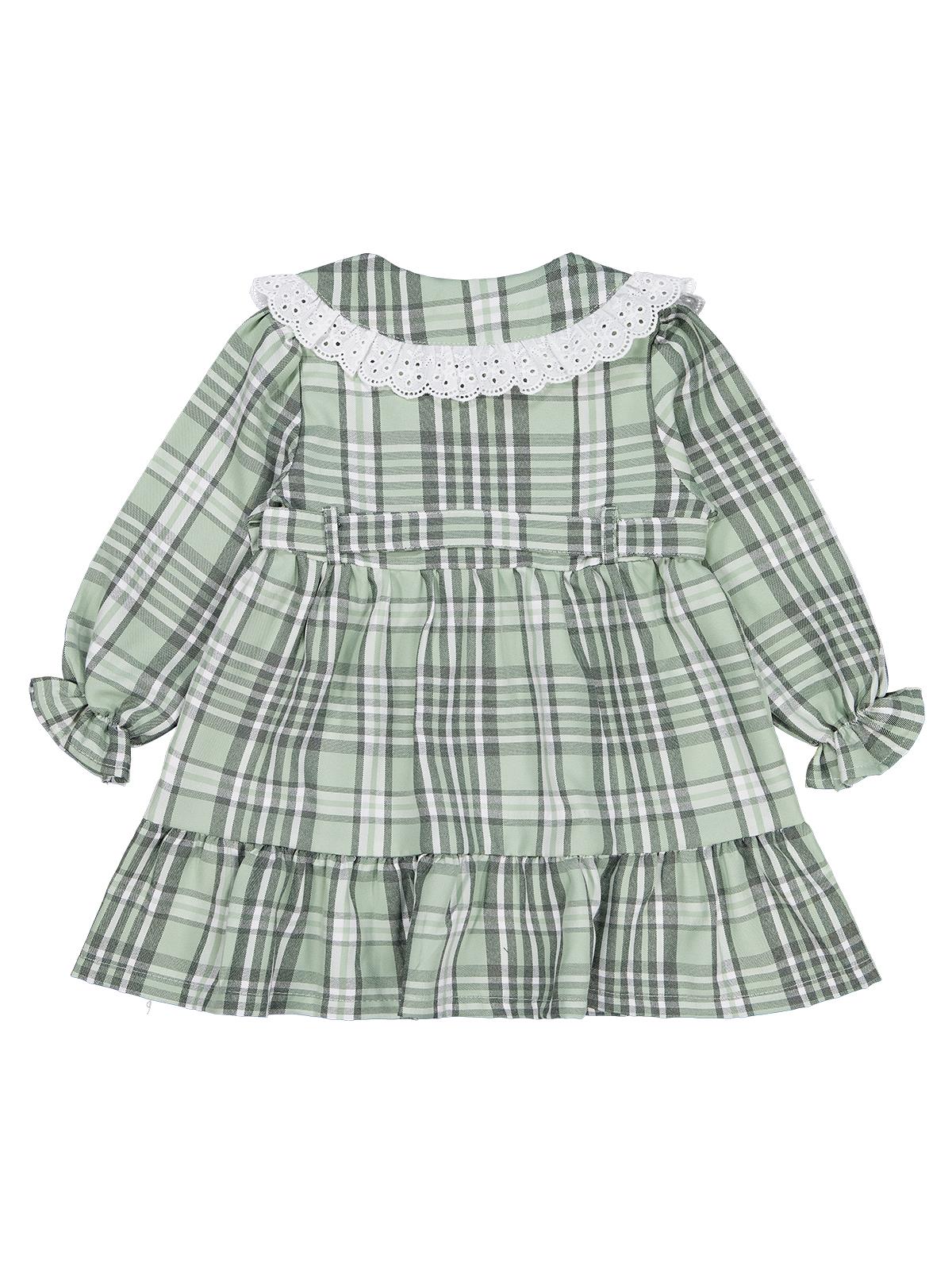 Civil Girls Ekose Desenli 2-5 Yaş Elbise - Yeşil