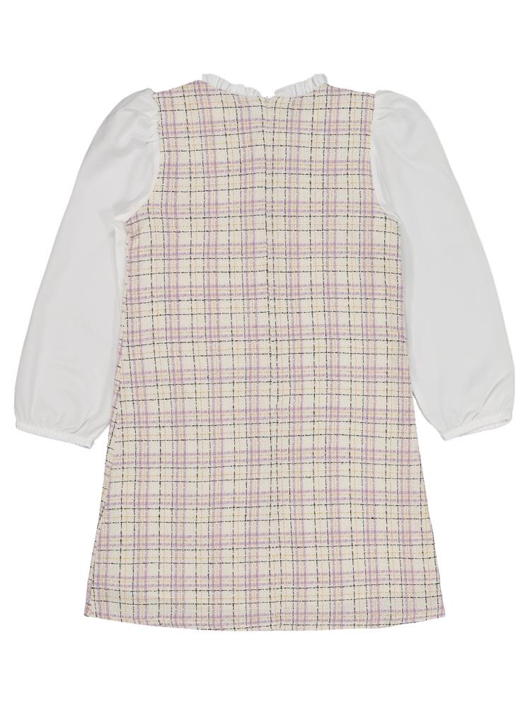 Civil Girls Düğmeli 6-9 Yaş Elbise - Lila