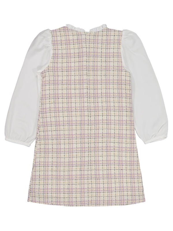 Civil Girls Düğmeli 6-9 Yaş Elbise - Lila