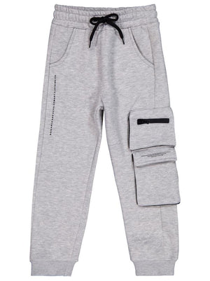 Civil Boys Cep Altı Yazı Baskılı 10-13 Yaş Eşofman Altı - Gri