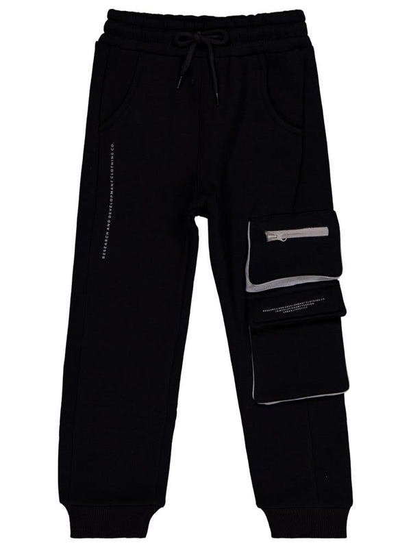 Civil Boys Cep Altı Yazı Baskılı 6-9 Yaş Eşofman Altı - Siyah