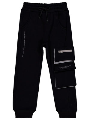 Civil Boys Cep Altı Yazı Baskılı 10-13 Yaş Eşofman Altı - Siyah