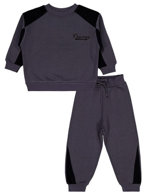 Civil Boys Chıcago Nakışlı 2-5 Yaş Eşofman Takımı - Gri