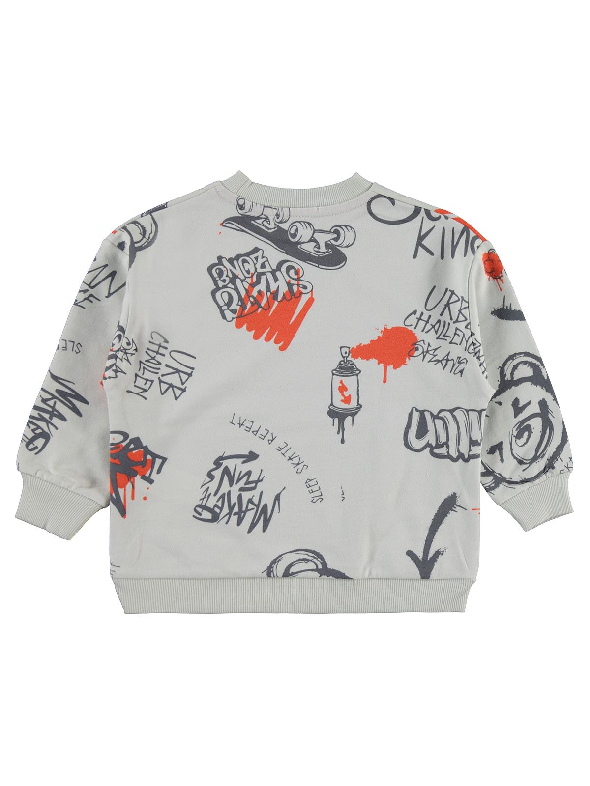 Civil Erkek Çocuk Urban Empirme Sweatshirt | 2 İp Uzun Kol | Okul Kreş ve Günlük Kullanım - Gri