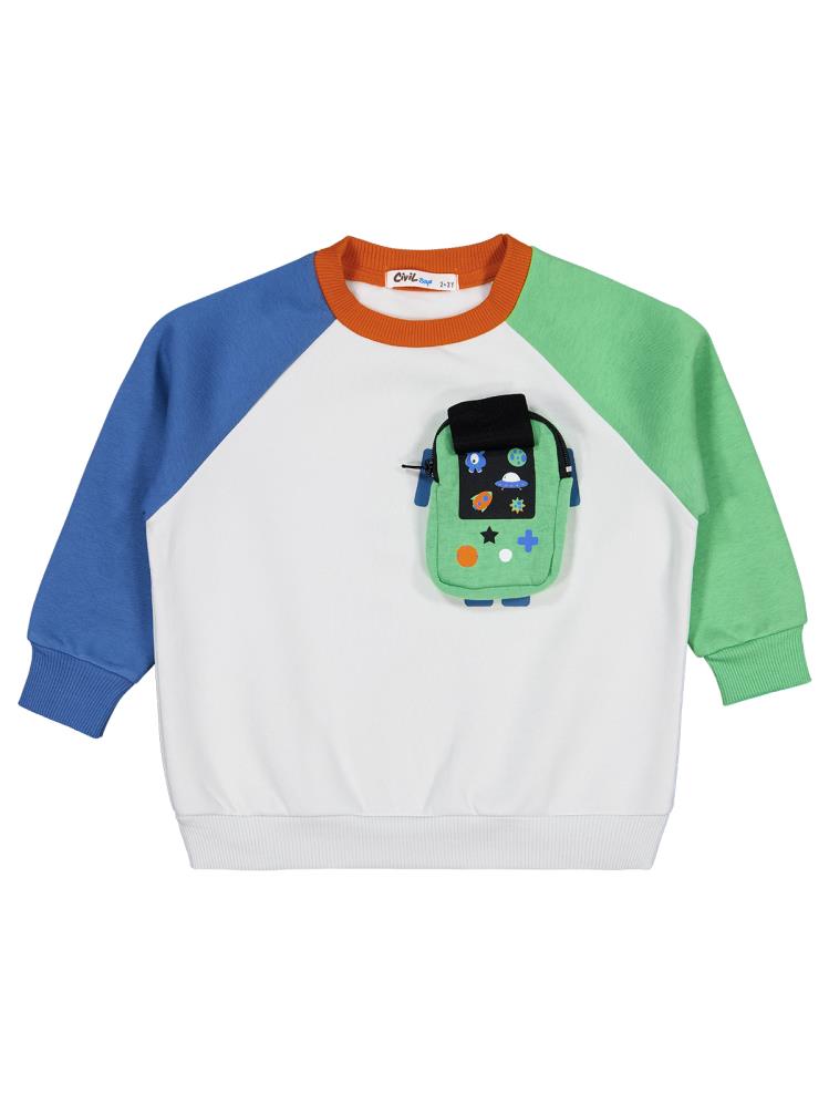 Civil Boys Cebi Figürlü 2-5 Yaş Sweatshirt - Bej