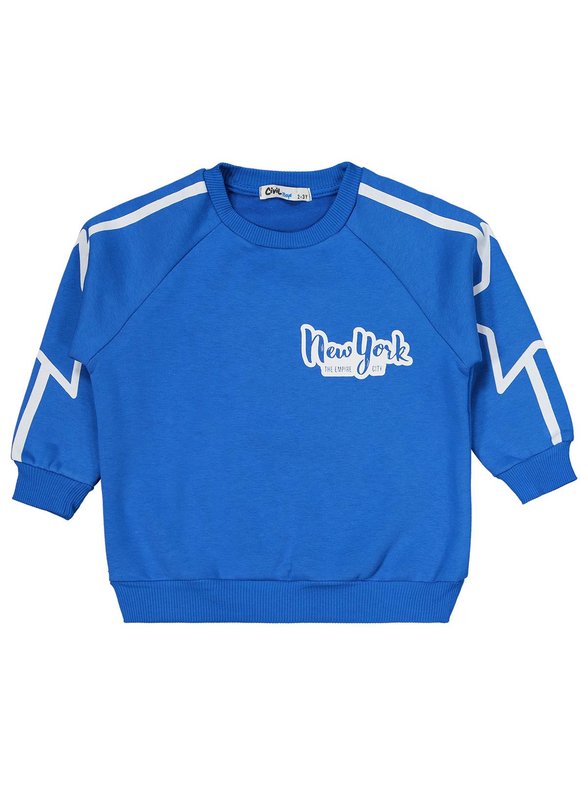 Civil Boys New York Yıldız Baskılı 2-5 Yaş Eşofman Takımı - Mavi