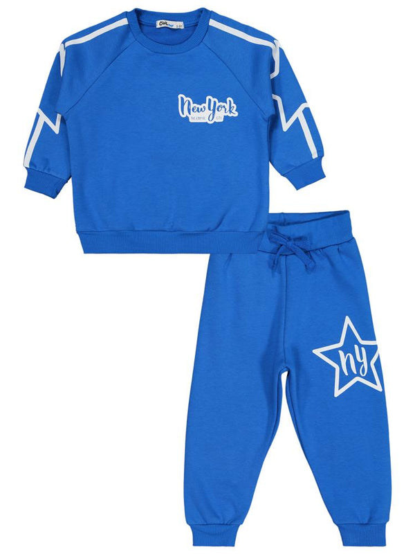 Civil Boys New York Yıldız Baskılı 2-5 Yaş Eşofman Takımı - Mavi