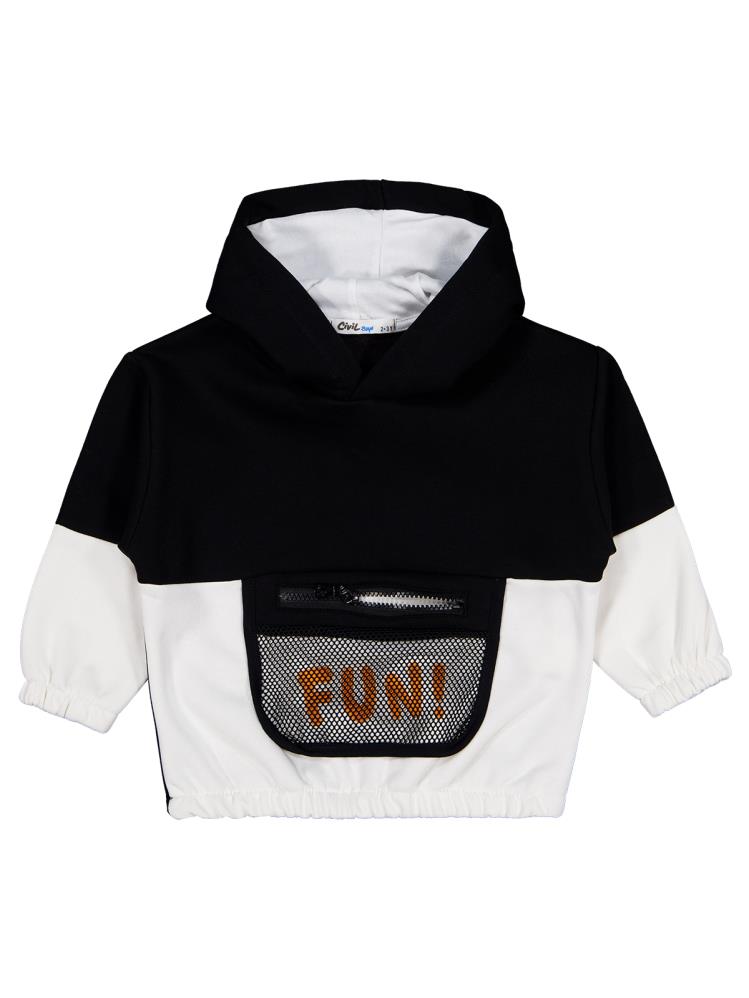 Civil Boys Fun Baskılı 2-5 Yaş Sweatshirt - Siyah