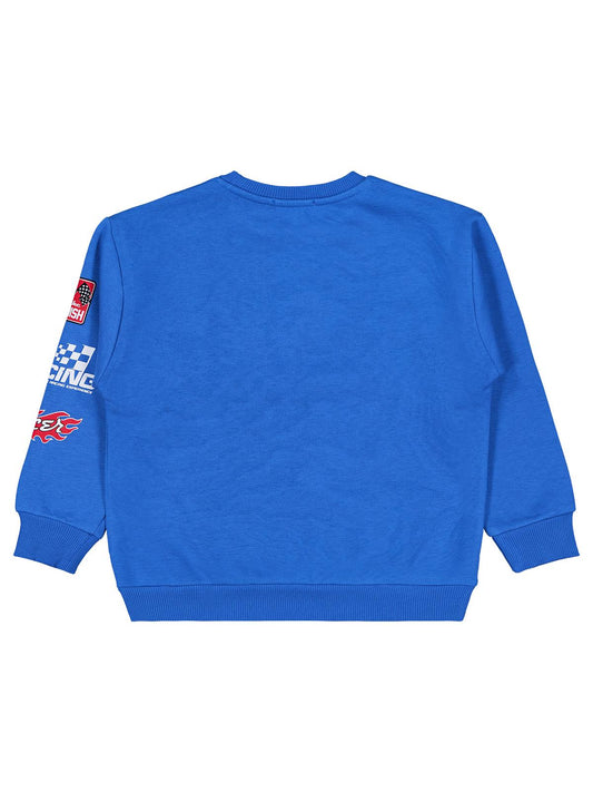 Civil Erkek Çocuk Super 92 Baskılı Sweatshirt | 3 İp Uzun Kol | Okul Kreş ve Günlük Kullanım - Mavi