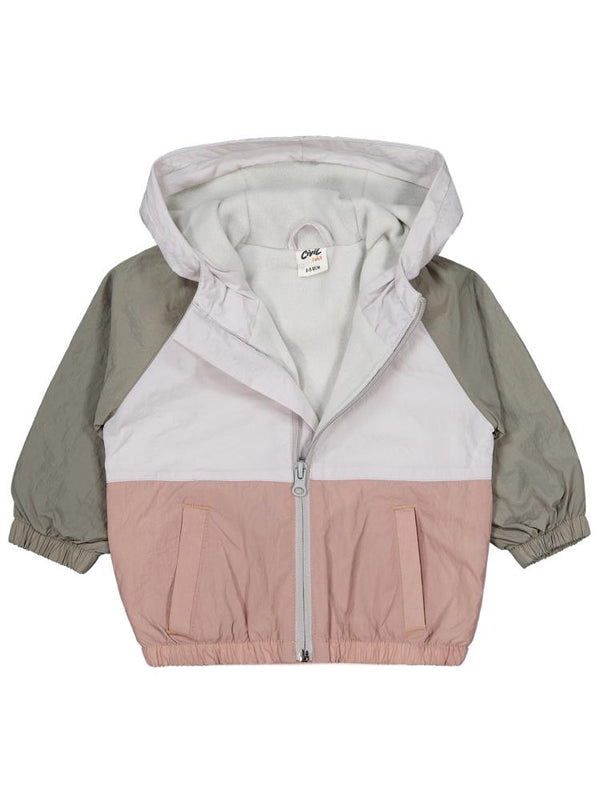 Civil Baby Blok Renkli İçi Polarlı 6-18 Ay Yağmurluk - Haki