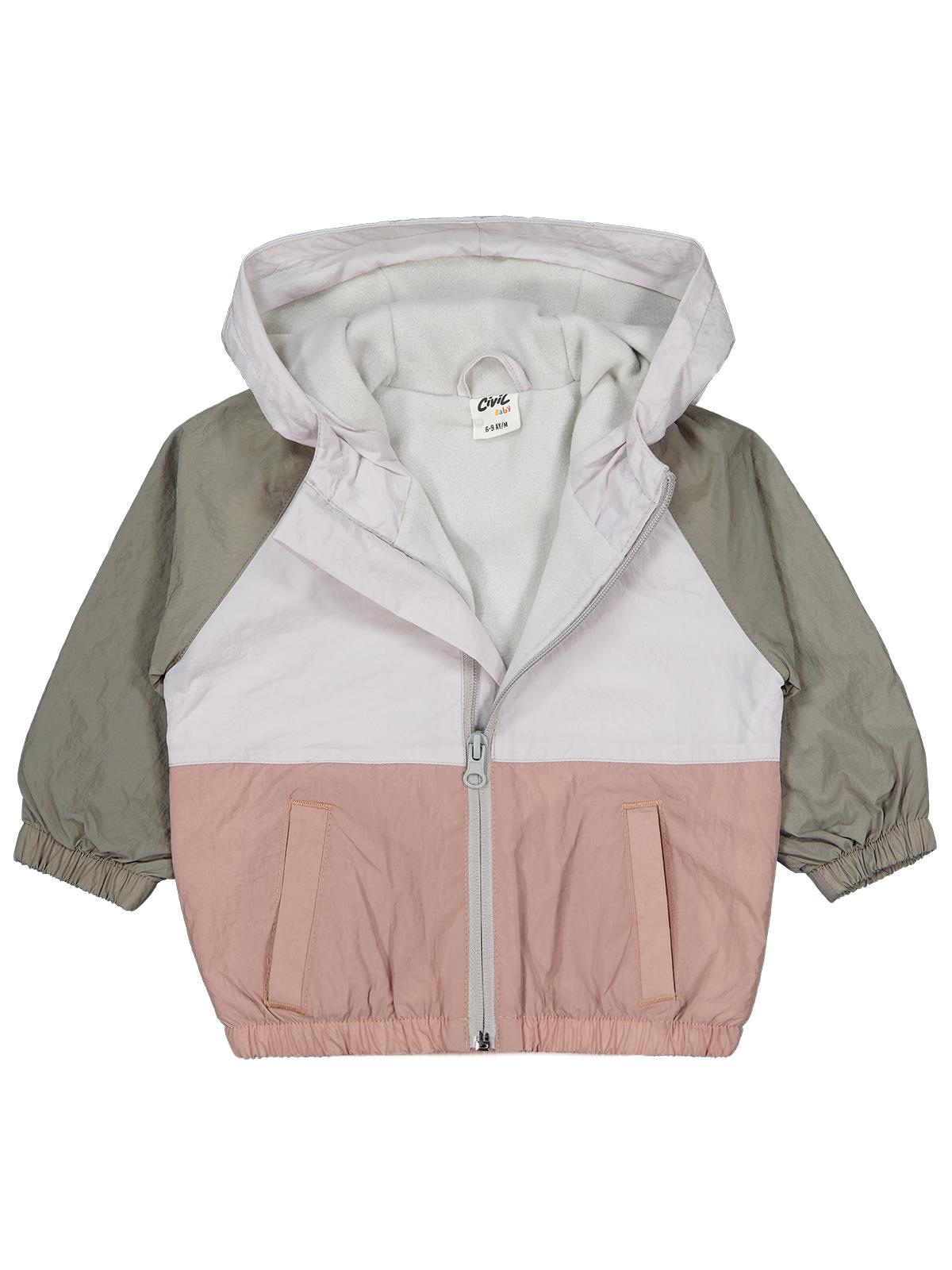 Civil Baby Blok Renkli İçi Polarlı 6-18 Ay Yağmurluk - Haki