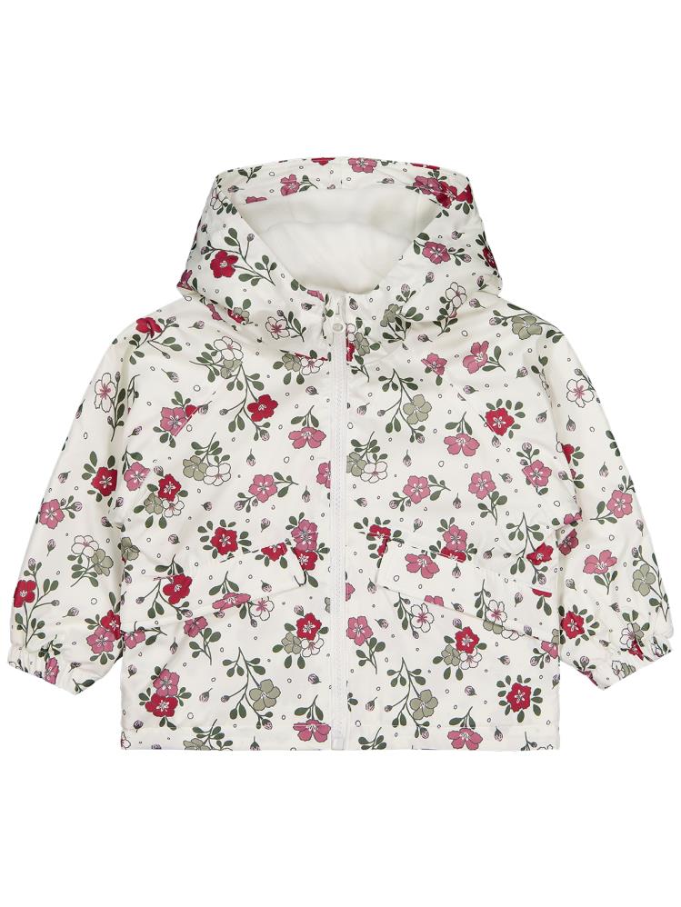 Civil Baby Çiçek Baskılı İçi Polarlı 6-18 Ay Yağmurluk - Ekru