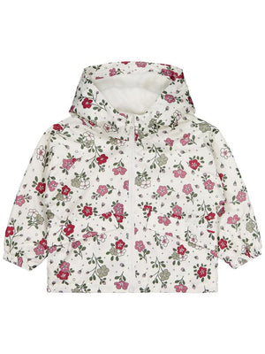 Civil Baby Çiçek Baskılı İçi Polarlı 6-18 Ay Yağmurluk - Ekru