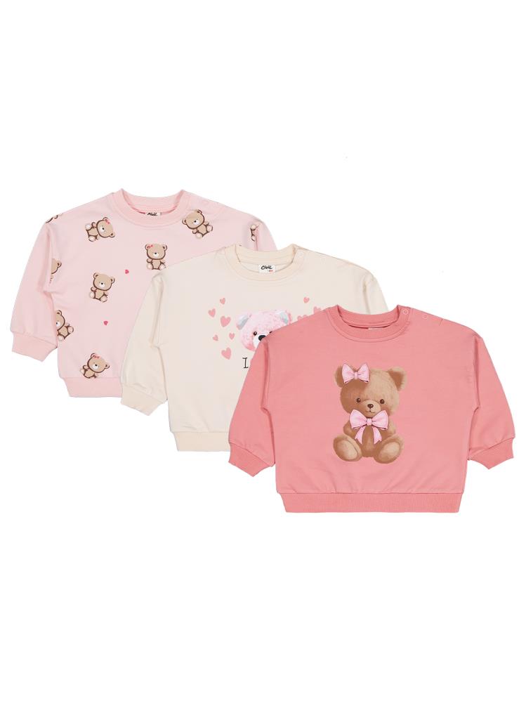 Civil Baby Ayıcık Baskılı 3'lü Set 6-18 Ay Sweatshirt