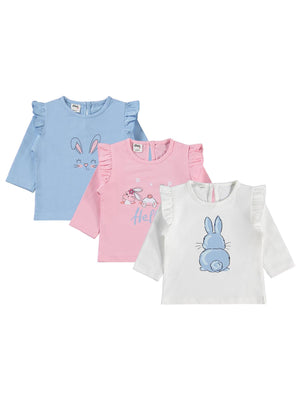 Civil Baby Tavşan Baskılı 3'lü Set 6-18 Ay Sweatshirt