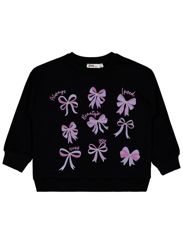 Civil Girls Fiyonk Baskılı 2'li Set 2-5 Yaş Sweatshirt