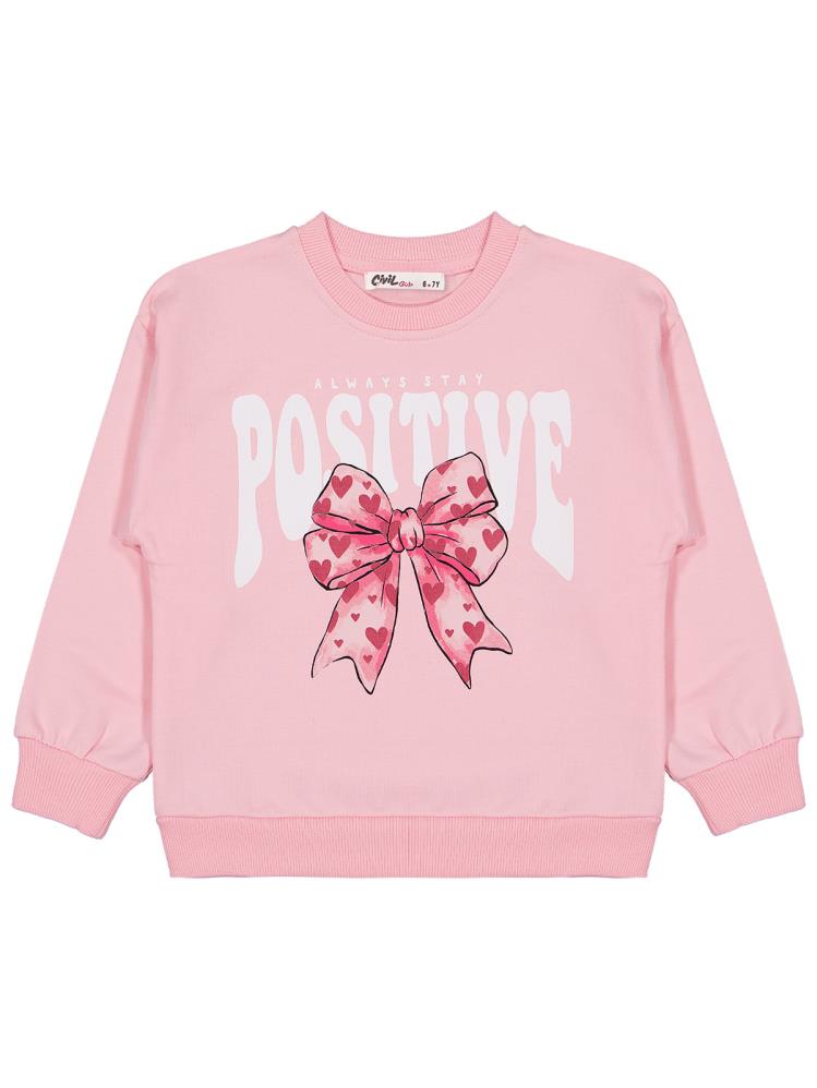 Civil Girls Fiyonk Baskılı 2'li Set 6-9 Yaş Sweatshirt
