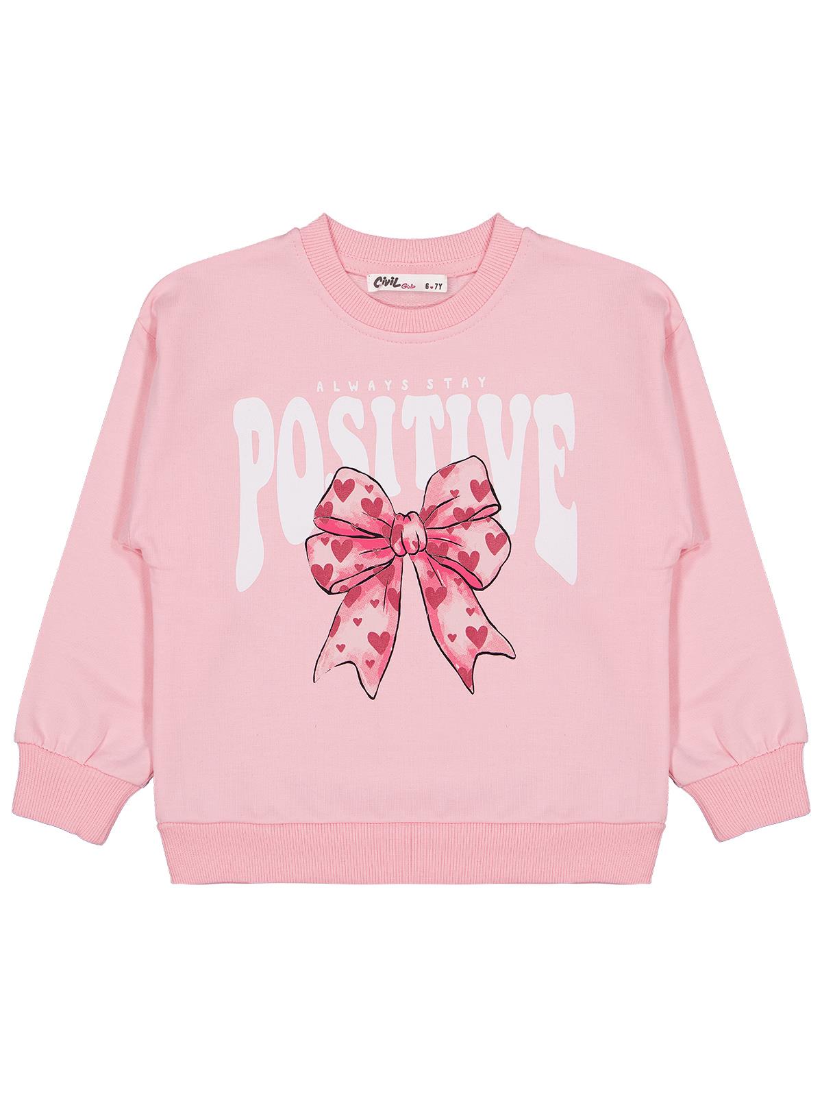 Civil Girls Fiyonk Baskılı 2'li Set 6-9 Yaş Sweatshirt