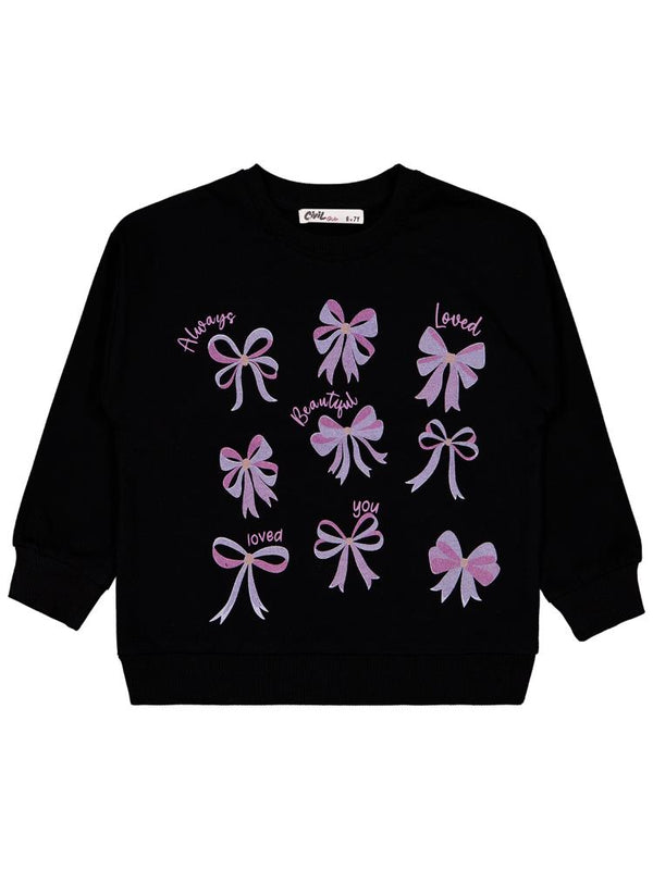 Civil Girls Fiyonk Baskılı 2'li Set 6-9 Yaş Sweatshirt