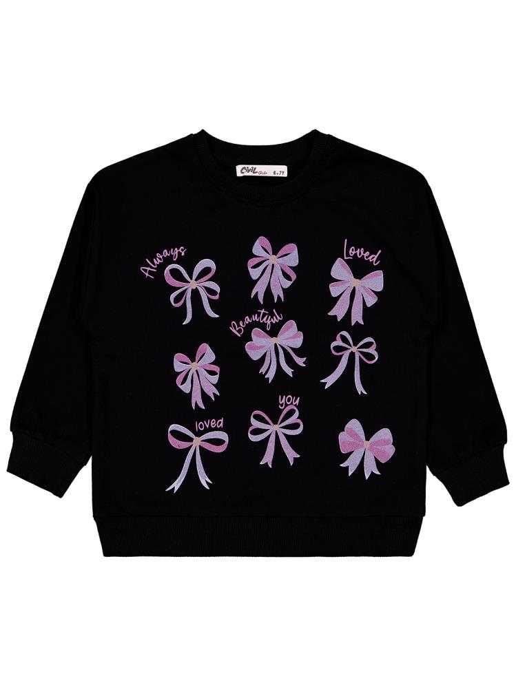 Civil Girls Fiyonk Baskılı 2'li Set 6-9 Yaş Sweatshirt