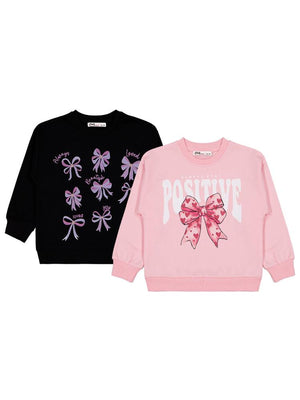 Civil Girls Fiyonk Baskılı 2'li Set 6-9 Yaş Sweatshirt
