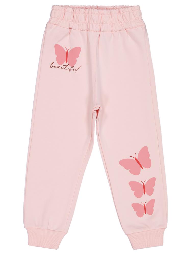 Civil Girls Kelebek Baskılı 3'lü Set 2-5 Yaş Eşofman Altı