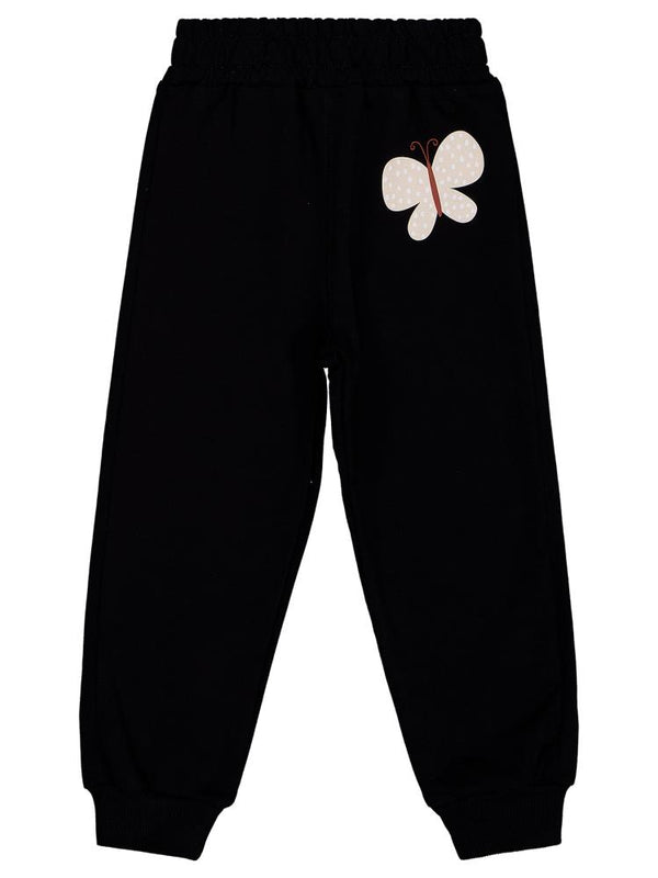 Civil Girls Kelebek Baskılı 3'lü Set 2-5 Yaş Eşofman Altı