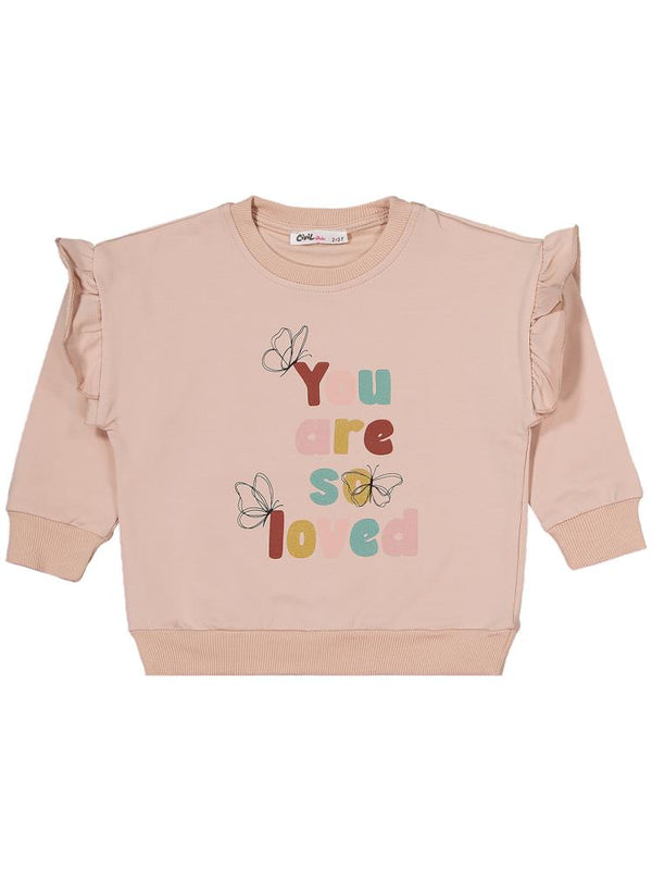 Civil Girls Kelebek Baskılı 3'lü Set 2-5 Yaş Sweatshirt