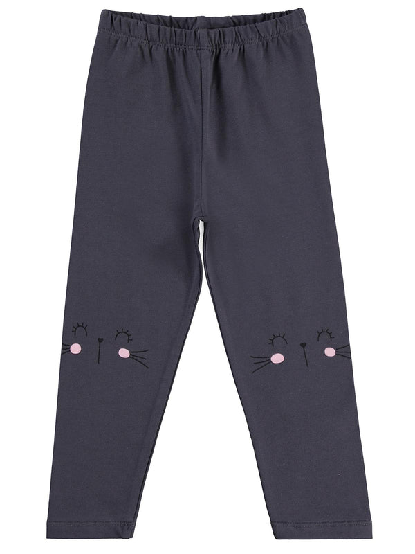 Civil Girls Kedi Baskılı 3'lü Set 2-5 Yaş Tayt