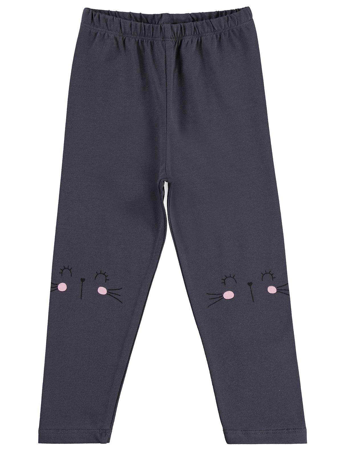 Civil Girls Kedi Baskılı 3'lü Set 2-5 Yaş Tayt