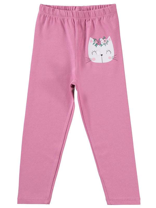 Civil Girls Kedi Baskılı 3'lü Set 2-5 Yaş Tayt