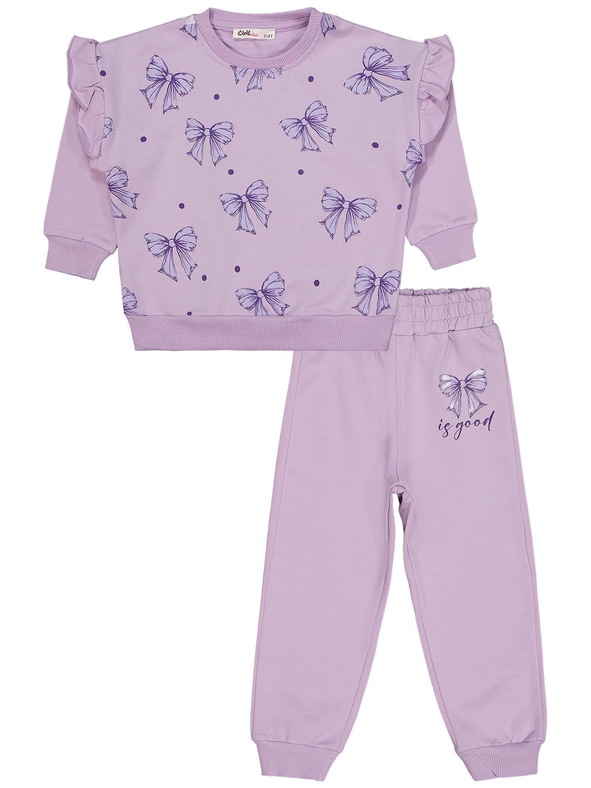 Civil Girls Fiyonk Baskılı 2'li Set 2-5 Yaş Takım
