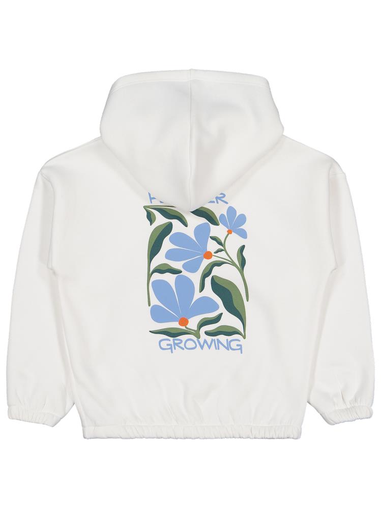 Civil Girls Flower Baskılı 6-9 Yaş Sweatshirt - Ekru