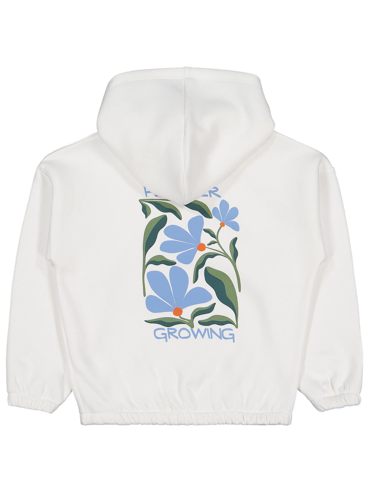 Civil Girls Flower Baskılı 10-13 Yaş Sweatshirt - Ekru