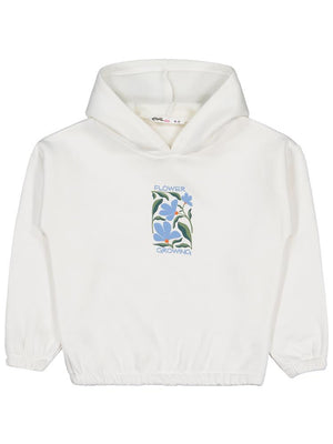 Civil Girls Flower Baskılı 6-9 Yaş Sweatshirt - Ekru