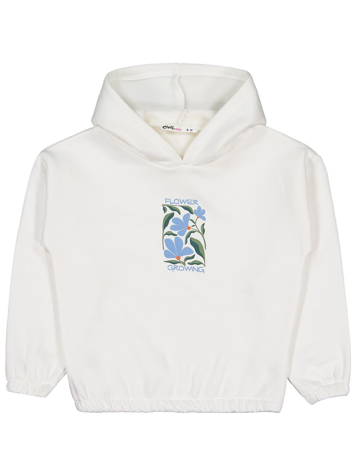 Civil Girls Flower Baskılı 6-9 Yaş Sweatshirt - Ekru